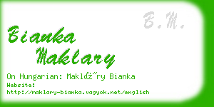 bianka maklary business card